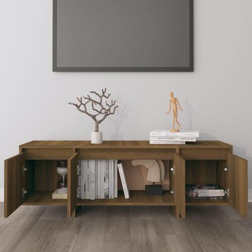 Tv-bord 120x30x40,5 cm konstrueret træ brun egetræsfarve