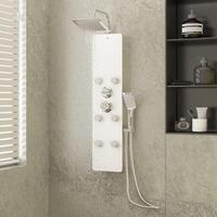 Brusepanel 25x47,5x130 cm glas hvid