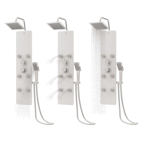 Brusepanel 25x47,5x130 cm glas hvid