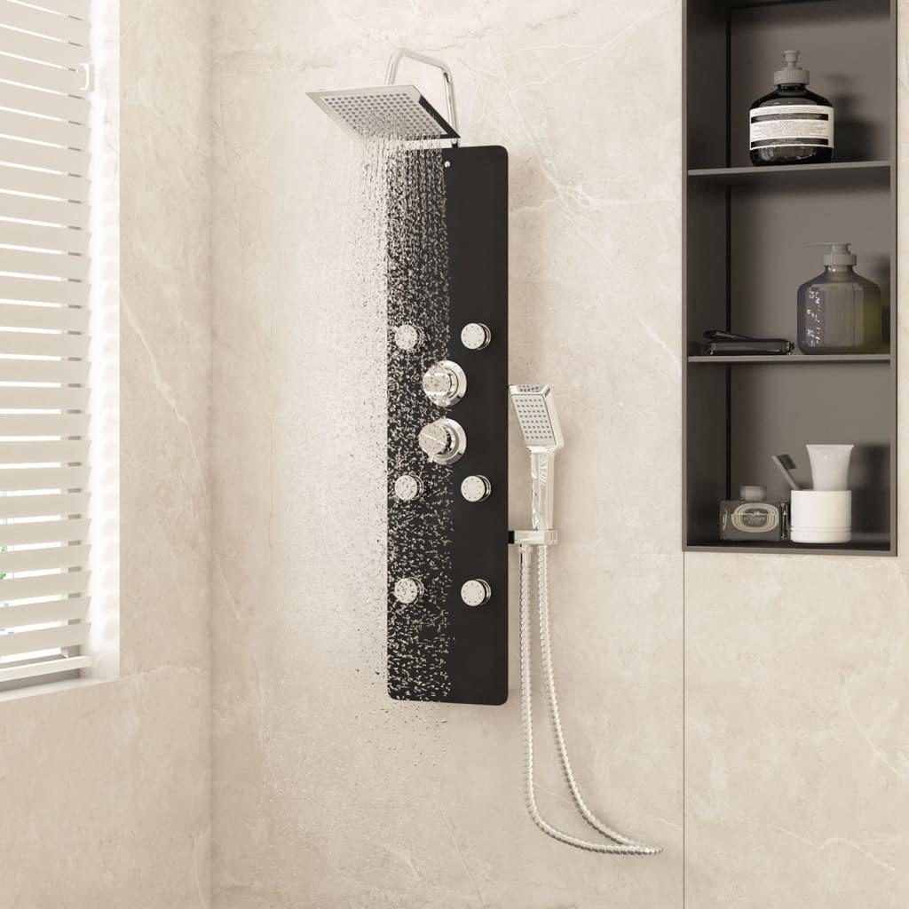 Brusepanel 25x47,5x130 cm glas sort