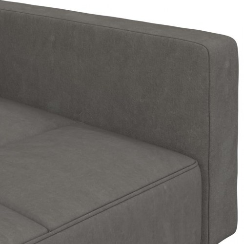 2-personers sovesofa med 2 puder fløjl mørkegrå
