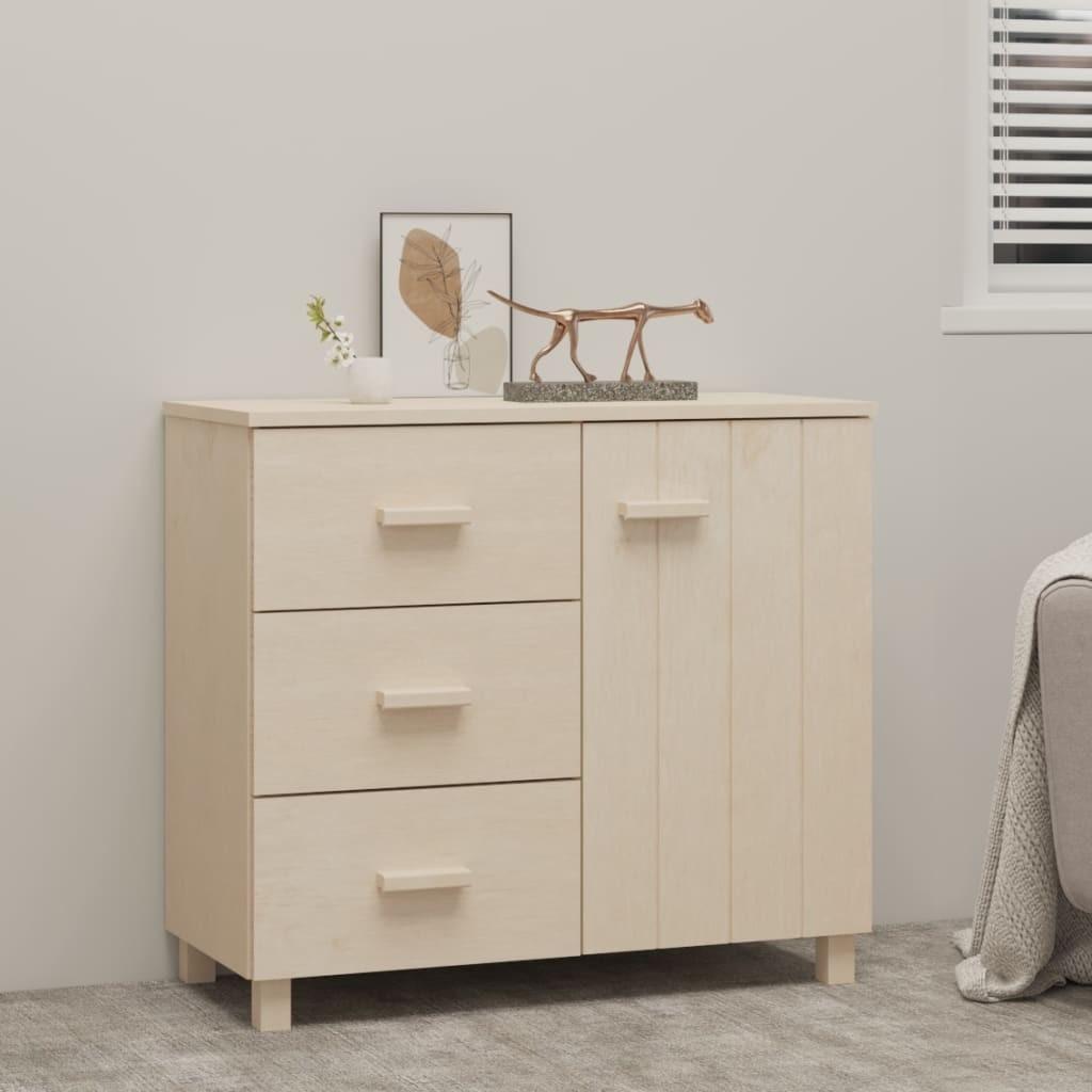 Skænk HAMAR 90x40x80 cm massivt fyrretræ honningbrun
