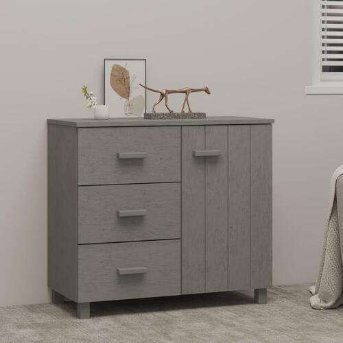 Skænk HAMAR 90x40x80 cm massivt fyrretræ lysegrå