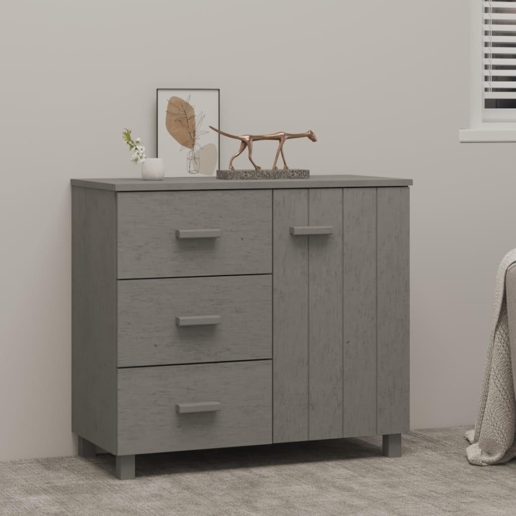 Skænk HAMAR 90x40x80 cm massivt fyrretræ lysegrå
