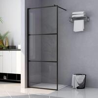 Brusevæg 100x195 cm klart sikkerhedsglas sort