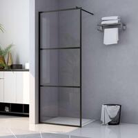 Brusevæg 80x195 cm klart sikkerhedsglas sort
