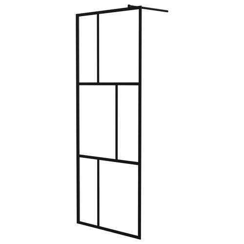 Bruseafskærmning 80x195 cm hærdet glas sort