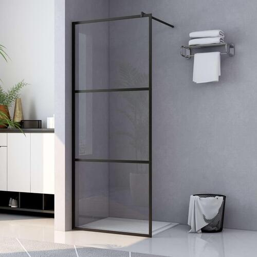 Brusevæg 90x195 cm klart sikkerhedsglas sort