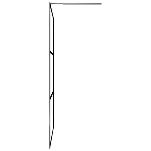 Brusevæg 90x195 cm klart sikkerhedsglas sort