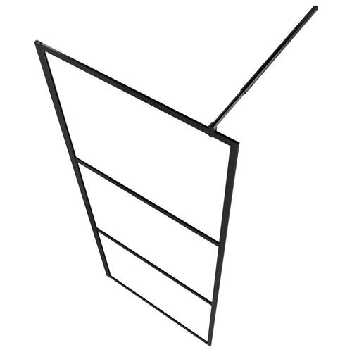Brusevæg 90x195 cm klart sikkerhedsglas sort