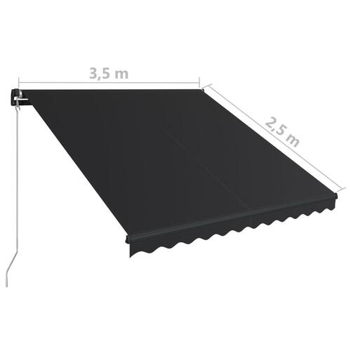 Foldemarkise med manuel betjening 350 x 250 cm antracitgrå