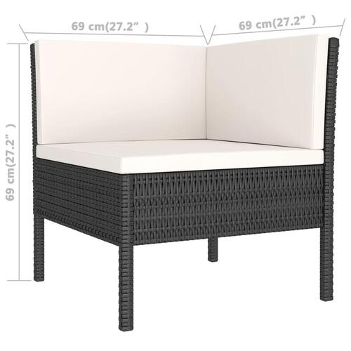 Loungesæt til haven 10 dele med hynder polyrattan sort