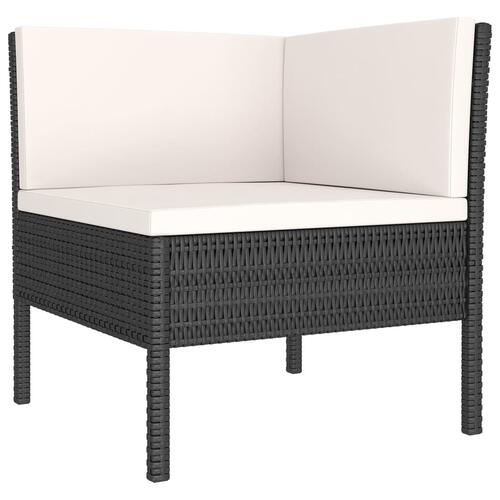 Loungesæt til haven 8 dele med hynder polyrattan sort