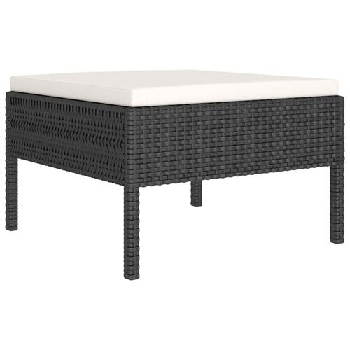 Loungesæt til haven 10 dele med hynder polyrattan sort