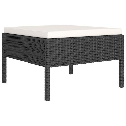 Loungesæt til haven 11 dele med hynder polyrattan sort