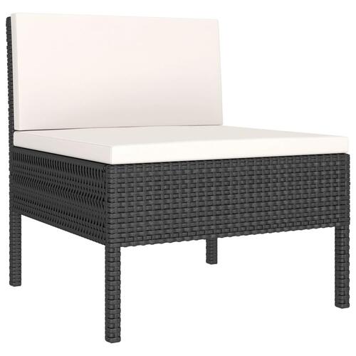 Loungesæt til haven 11 dele med hynder polyrattan sort