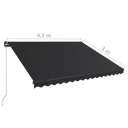 Foldemarkise manuel betjening 450 x 300 cm antracitgrå