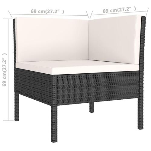Loungesæt til haven 14 dele med hynder polyrattan sort