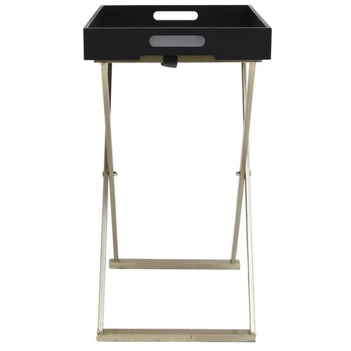 Foldbart bakkebord 48x34x61 cm MDF guldfarvet og sort