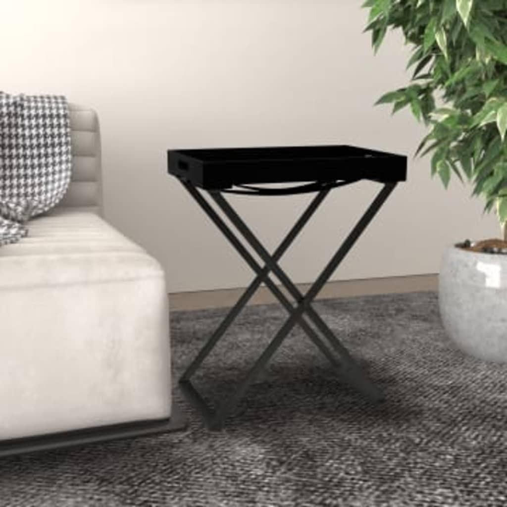Foldbart bakkebord 48x34x61 cm MDF sort