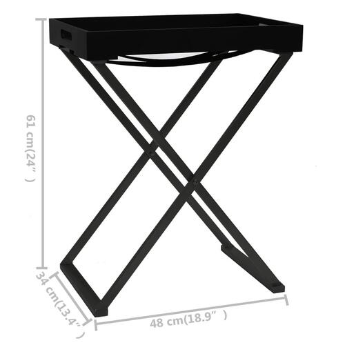Foldbart bakkebord 48x34x61 cm MDF sort