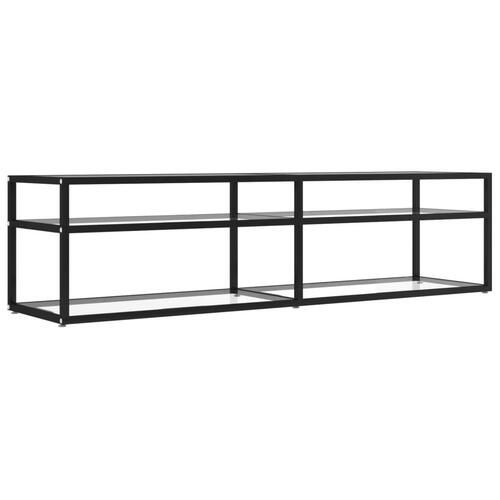 Tv-bord 160x40x40,5 cm hærdet glas transparent