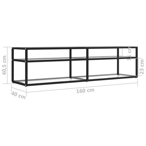 Tv-bord 160x40x40,5 cm hærdet glas transparent