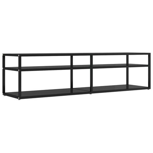 Tv-bord 160x40x40,5 cm hærdet glas sort