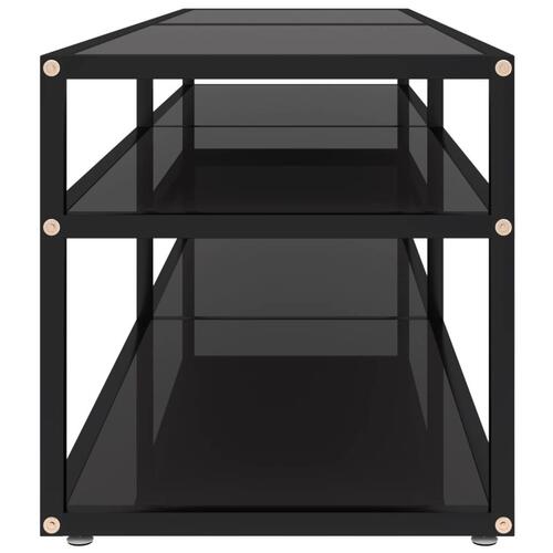 Tv-bord 160x40x40,5 cm hærdet glas sort