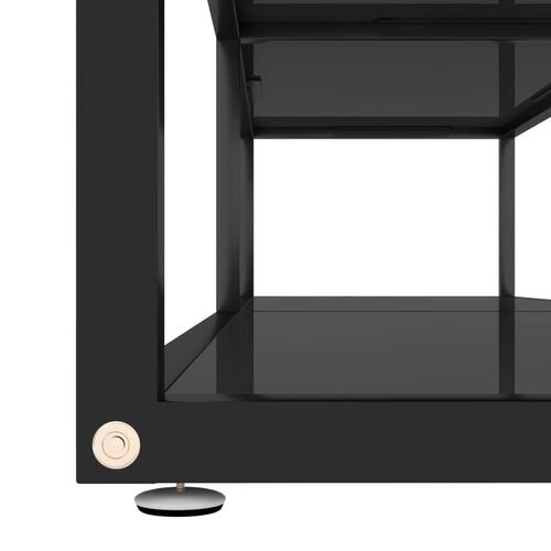 Tv-bord 160x40x40,5 cm hærdet glas sort