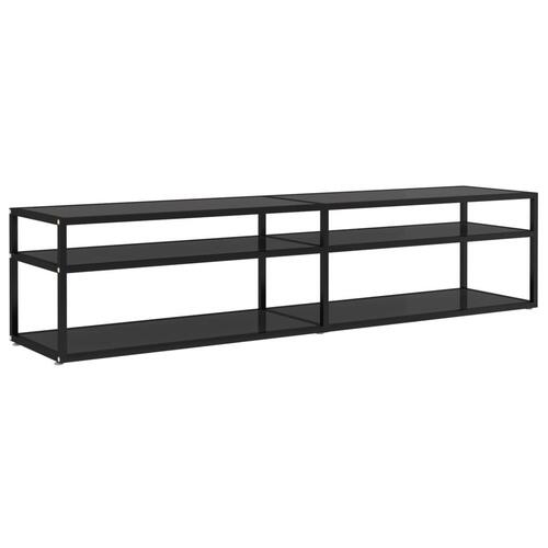 Tv-bord 180x40x40,5 cm hærdet glas sort