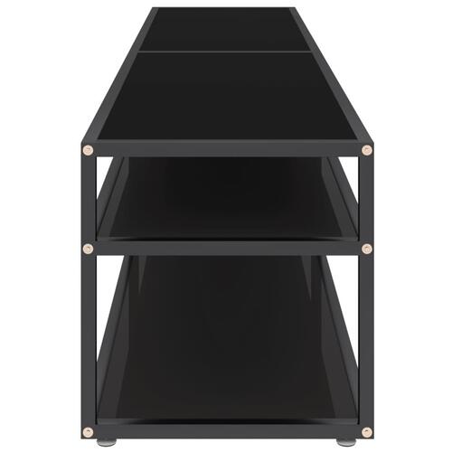 Tv-bord 180x40x40,5 cm hærdet glas sort