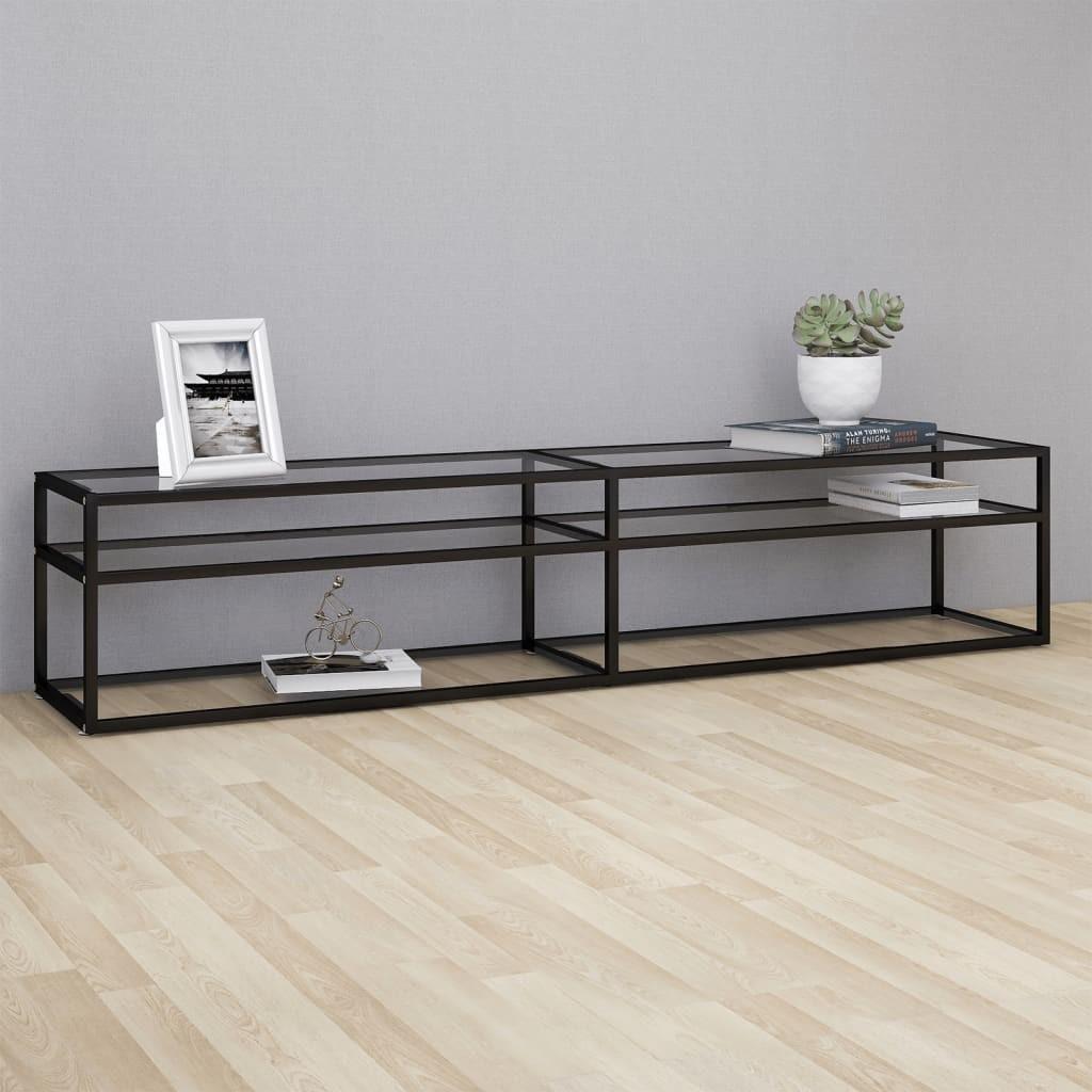 Tv-bord 200x40x40,5 cm hærdet glas transparent