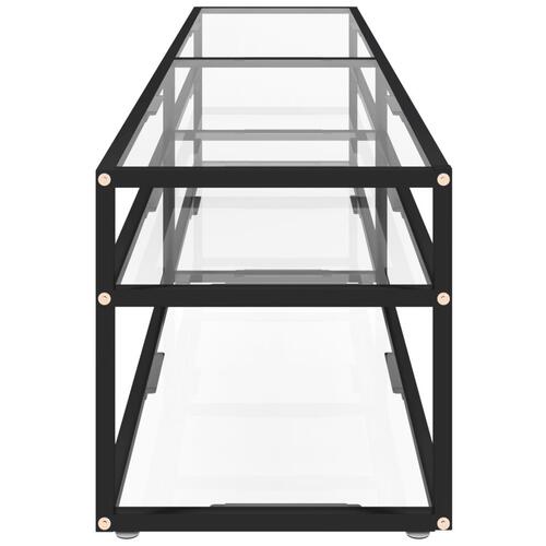 Tv-bord 200x40x40,5 cm hærdet glas transparent