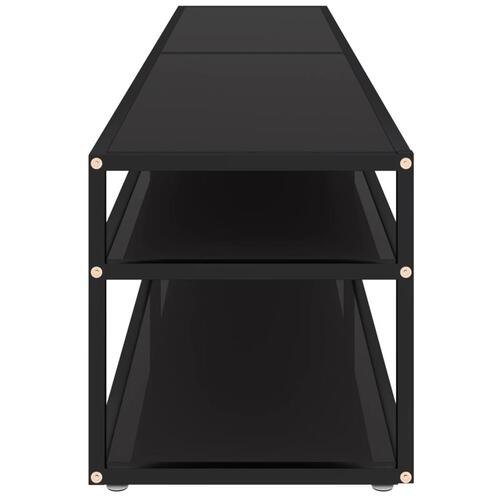 Tv-bord 200x40x40,5 cm hærdet glas sort