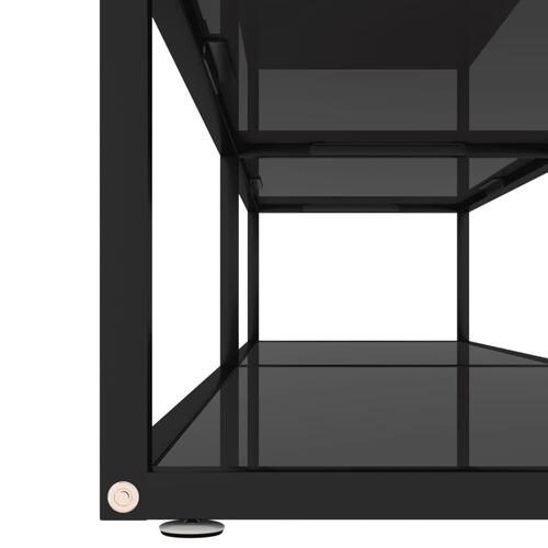 Tv-bord 200x40x40,5 cm hærdet glas sort