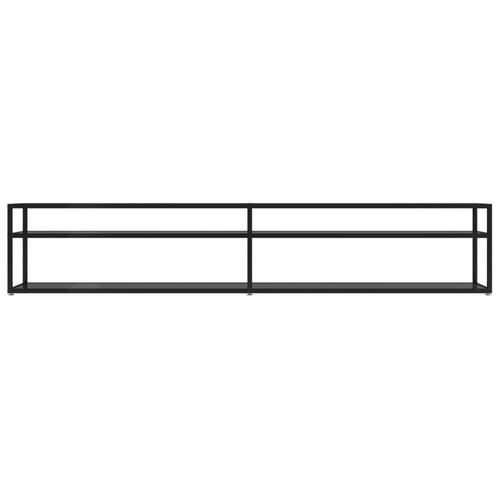 Tv-bord 220x40x40,5 cm hærdet glas sort