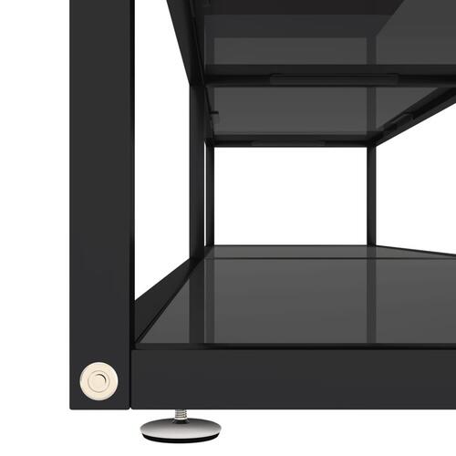 Tv-bord 220x40x40,5 cm hærdet glas sort