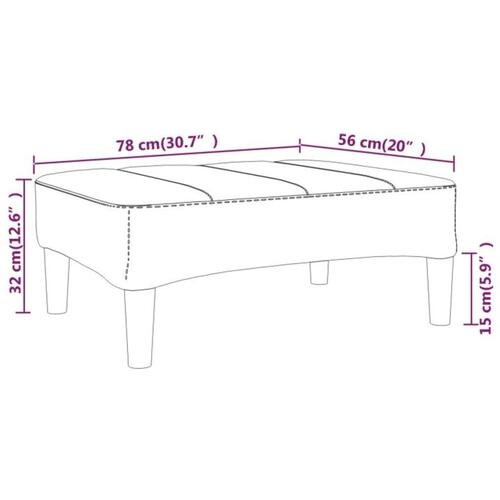 Fodskammel 78x56x32 cm stof cremefarvet