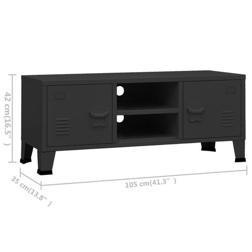 Industrielt tv-skab 105x35x42 cm sort