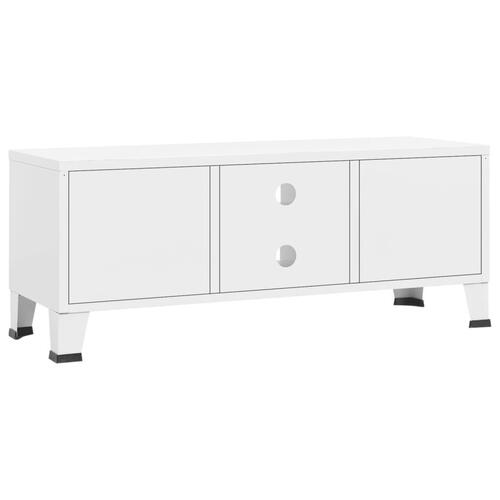 Industrielt tv-skab 105x35x42 cm hvid