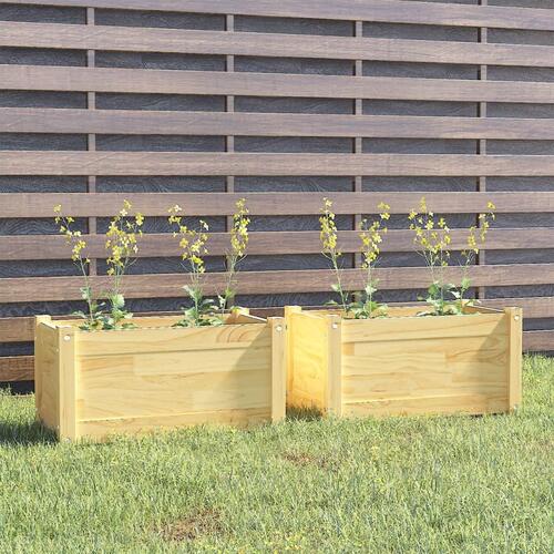 Plantekasser 2 stk. 60x31x31 cm massivt fyrretræ