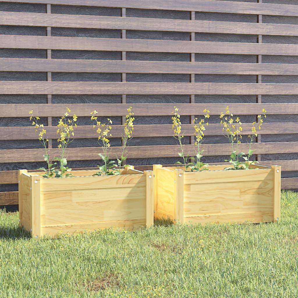 Plantekasser 2 stk. 60x31x31 cm massivt fyrretræ