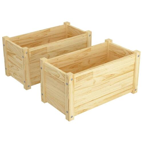 Plantekasser 2 stk. 60x31x31 cm massivt fyrretræ