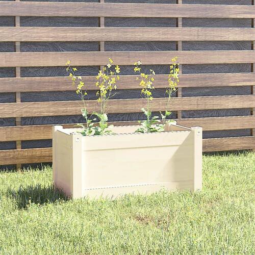 Plantekasse 60x31x31 cm massivt fyrretræ hvid