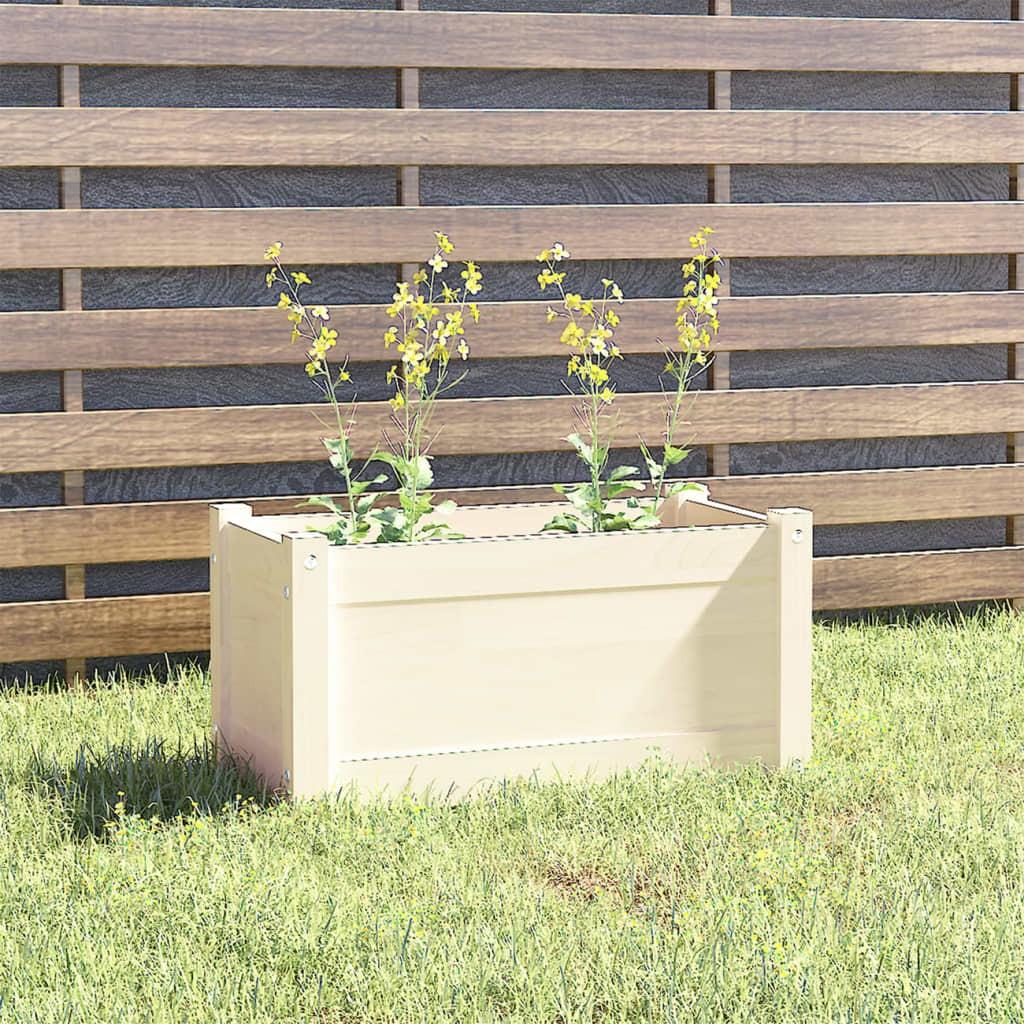 Plantekasse 60x31x31 cm massivt fyrretræ hvid