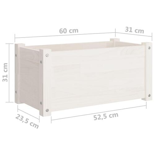 Plantekasser 2 stk. 60x31x31 cm massivt fyrretræ hvid