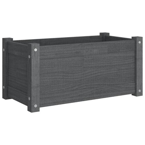 Plantekasser 2 stk. 60x31x31 cm massivt fyrretræ grå