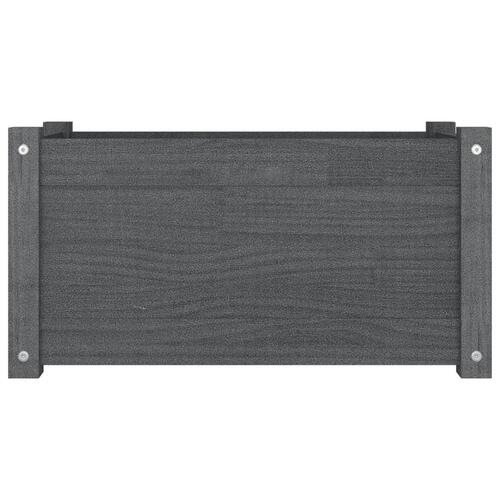 Plantekasser 2 stk. 60x31x31 cm massivt fyrretræ grå