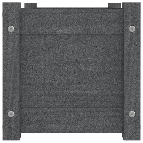 Plantekasser 2 stk. 60x31x31 cm massivt fyrretræ grå